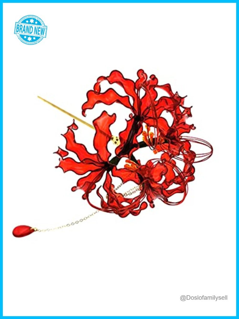 Handmade Lycoris Radiata Hairpin Kanzashi Hair Stick Kimono Cosplay - Picture 4 of 5